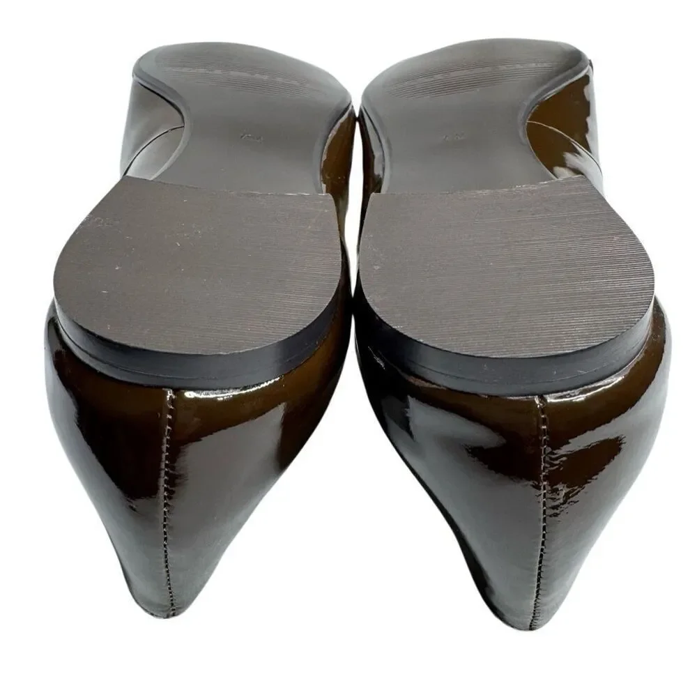 Marc Fisher brown patent leather Belinda ballet flats size 7.5